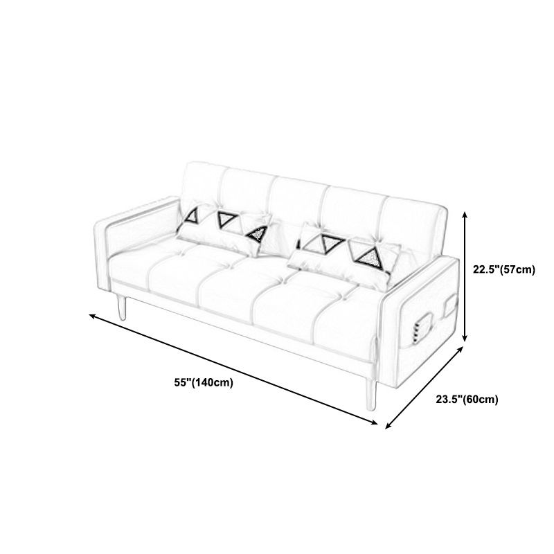 Contemporary Biscuit Back Sofa Bed 22.44"High Square Arm Sofa Bed Clearhalo 'furn' 'furn_sofas' 'Furniture' 'furniture_sofas' 'kitchen' 'kitchen_sofas' 'Living Room Furniture' 'Sofa' 'sofas' 1200x1200_50e82100-a46b-44e1-9def-6bb99a8a9759