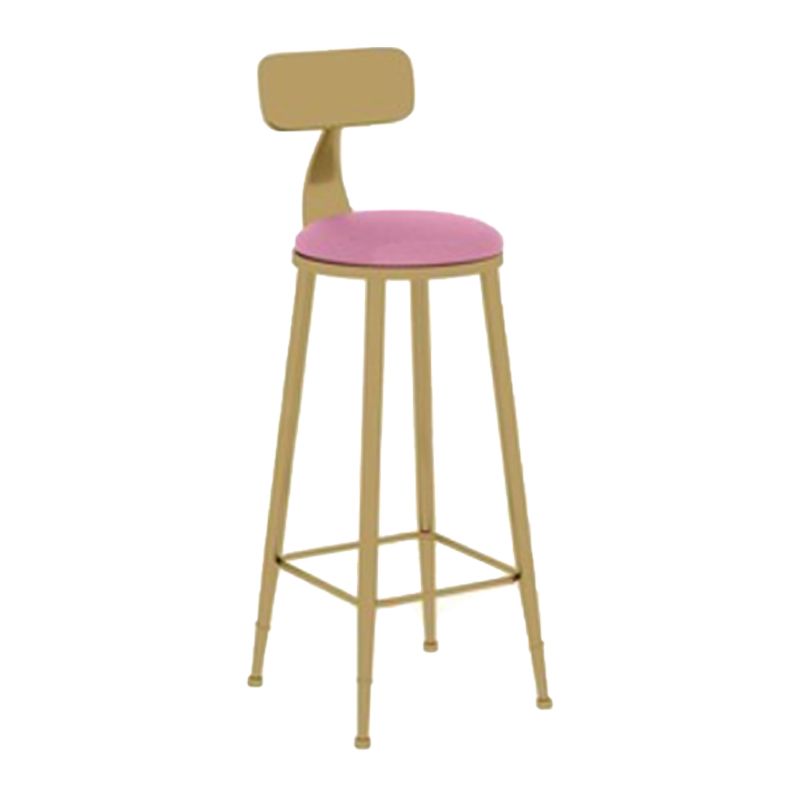 Glam Leather and Metal Counter Stool Round Low Back Bar Stool for Coffee Shop Clearhalo 'Bar Furniture' 'Bar Stools' 'bar_stools' 'furn' 'furn_bar_stools' 'Furniture' 'furniture_bar_stools' 'Kitchen & Dining Furniture' 1200x1200_50e95985-5cfd-40ad-a774-5a82d6106f81