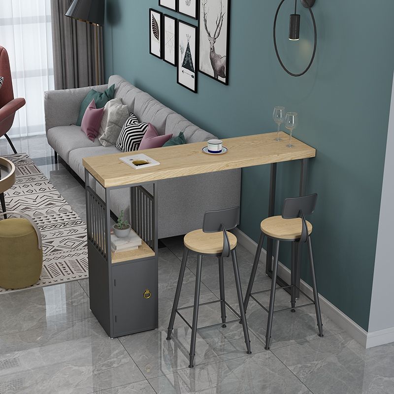 Tavolo da pranzo in legno di pino tavolo da bar moderno rettangolo con doppio piedistallo per cucina