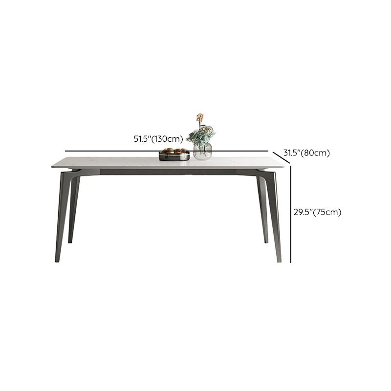 Stainless Steel Frame Dinette Table Stone Top Rectangle Dining Table Clearhalo 'Dining Tables & Seating' 'Dining Tables' 'dining_table' 'furn' 'furn_dining_table' 'Furniture' 'Kitchen & Dining Furniture' 1200x1200_50e9e37b-569b-4dbf-a493-b4cbc4f2e188