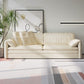 Glam Style White Futon Sleeper Sofa Bed in Velvet with Storage Clearhalo 'furn' 'furn_futons' 'Furniture' 'Futons & Daybeds' 'Futons' 'Living Room Furniture' 1200x1200_50eab3af-adbc-449e-8ec1-85d705a0219b