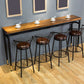 Table de tabouret de bar d'intérieur industriel, table de salle à manger en métal et bois