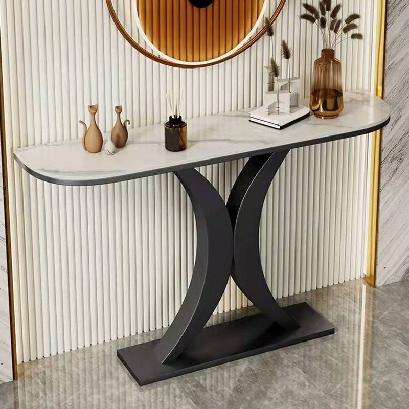 Tavolo da console Half Moon Slate Glam gamba con console a specchio di divano console a specchio