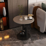 Contemporary Style Round Side Table Novelty End Table with Metal Base Clearhalo 'Coffee & Accent Tables' 'End & Side Tables' 'end_side_table' 'end_side_tables' 'furn' 'furn_end_side_tables' 'Furniture' 'furniture_end_side_table' 'Living Room Furniture' 1200x1200_50ed1af1-6116-49ec-8bfc-178d3cf72807