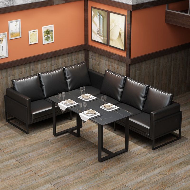 Industrial Rectangle Dining Table Sintered Stone Table with Double Pedestal for Dining Room Clearhalo ' dining_table' 'Dining Tables & Seating' 'Dining Tables' 'furn' 'furn_dining_table' 'Furniture' 'furniture_dining_table' 'Kitchen & Dining Furniture' 'kitchen&dining_furn' 'kitchen' 'kitchen_dining_table' 1200x1200_50ed579e-8112-4f4e-913f-f366e736c0d9