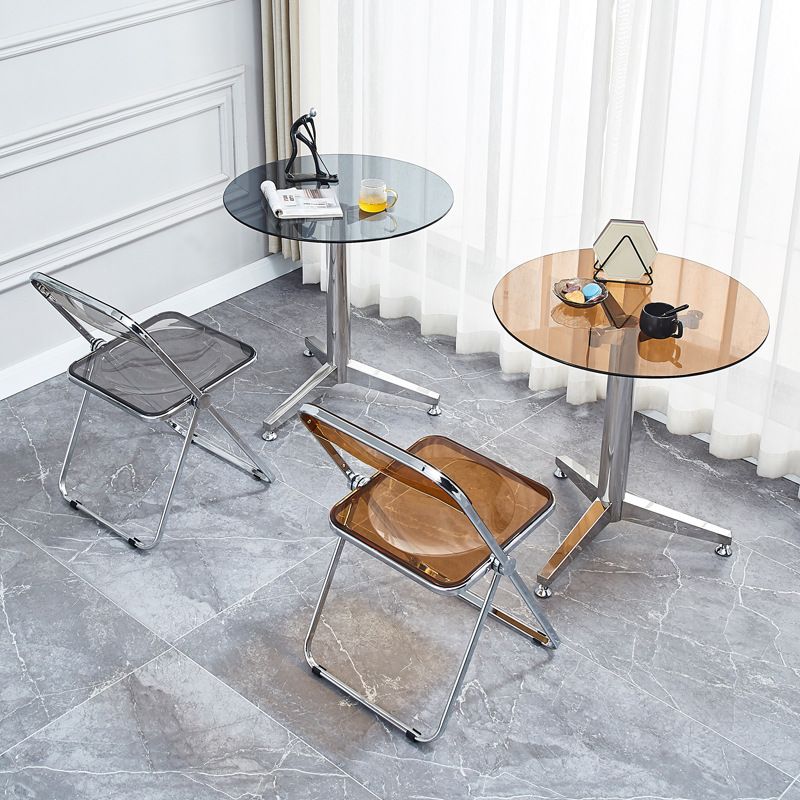 Glass Top Dining Table Modern Dining Table with Pedestal Base Clearhalo 'Dining Tables & Seating' 'Dining Tables' 'dining_table' 'Furniture' 'furniture_dining_table' 'Kitchen & Dining Furniture' 'kitchen' 'kitchen_dining_table' 1200x1200_50ed57d1-0fd1-422d-8f83-3dfaa16efc39