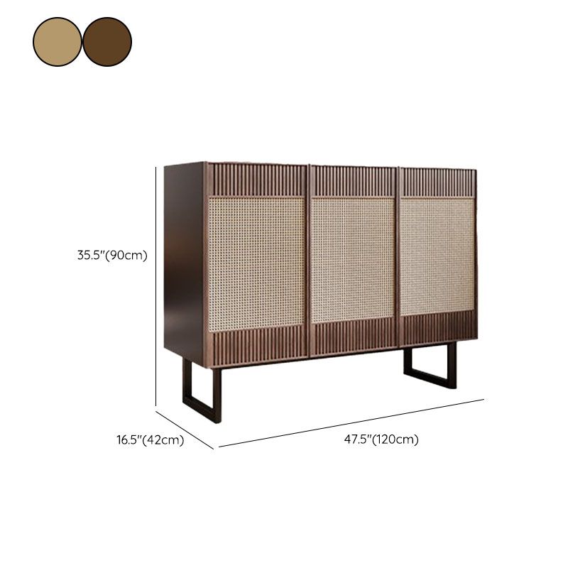 Modern Style Wicker Doors Sideboard Solid Wood Buffet Table for Dining Room Clearhalo 'buffet_sideboard' 'Buffets & Sideboards' 'furn' 'furn_buffet_sideboard' 'Furniture' 'Kitchen & Dining Furniture' 1200x1200_50ef73a4-926e-4a39-ba00-29dbb04a94b2