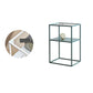 Modern 15.7-inch Rectangular Glass Top Side Table Iron Frame End Table with Shelf