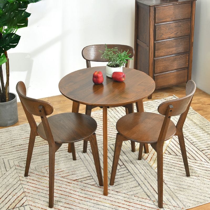 Round Minimalist Dining Table Wood Color Fixed Table with Beech Solid Wood Clearhalo ' dining_table' 'Dining Tables & Seating' 'Dining Tables' 'furn' 'furn_dining_table' 'Furniture' 'furniture_dining_table' 'Kitchen & Dining Furniture' 'kitchen&dining_furn' 'kitchen' 'kitchen_dining_table' 1200x1200_50f09ee1-f507-4477-bad3-7976657336c3