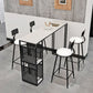 Glamour-Barthekentisch aus Kunstmarmor. Rechteckiger Barthekentisch mit Metallbeinen