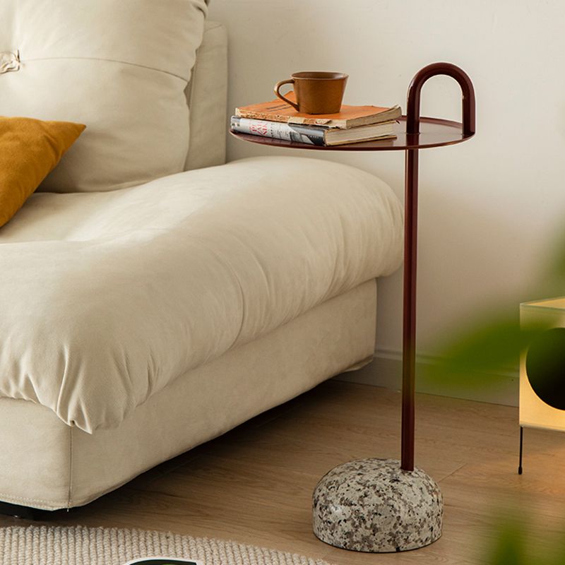 Modern Tray Top Side Table 27.8" Tall Metal Round Pedestal End Table Clearhalo 'Coffee & Accent Tables' 'End & Side Tables' 'end_side_tables' 'furn' 'furn_end_side_tables' 'Furniture' 'Living Room Furniture' 1200x1200_50f214c5-736c-4f06-b9b5-8569a23169d1