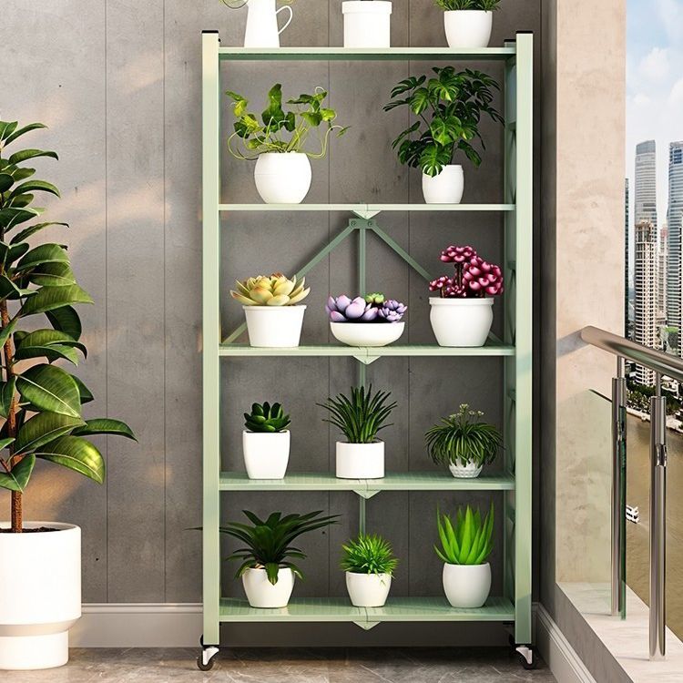 Folding Steel Industrial Etagere Bookshelf Open Bookshelf with Caster Wheels Clearhalo 'Bookcases' 'furn' 'furn_bookcases' 'Furniture' 'furniture_bookcases' 'Office Furniture' 1200x1200_50f2450d-dbf1-415e-86c5-0e278fe865c1