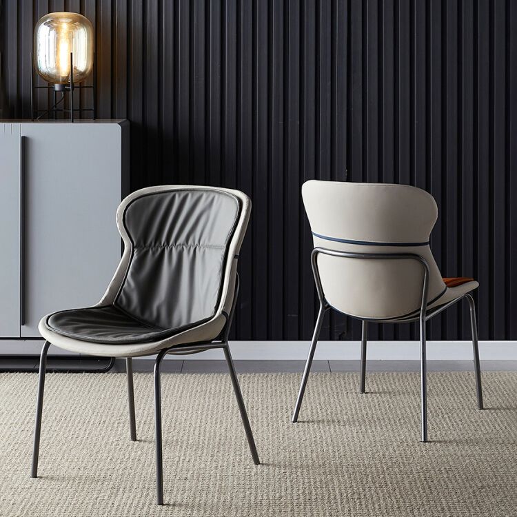 Scandinavian Style Microfiber Leather Dining Chairs Solid Back Armless Chair Clearhalo ' kitchen&dining_furn' 'Dining Chairs' 'Dining Tables & Seating' 'dining_chair' 'furn' 'furn_dining_chair' 'Furniture' 'furniture_dining_chair' 'Kitchen & Dining Furniture' 'kitchen' 1200x1200_50f3ed04-520c-4456-b8ce-05520d0022c8