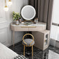 Glam White/Grey Makeup Vanity Desk Slate Top Vanity Makeup Table Set