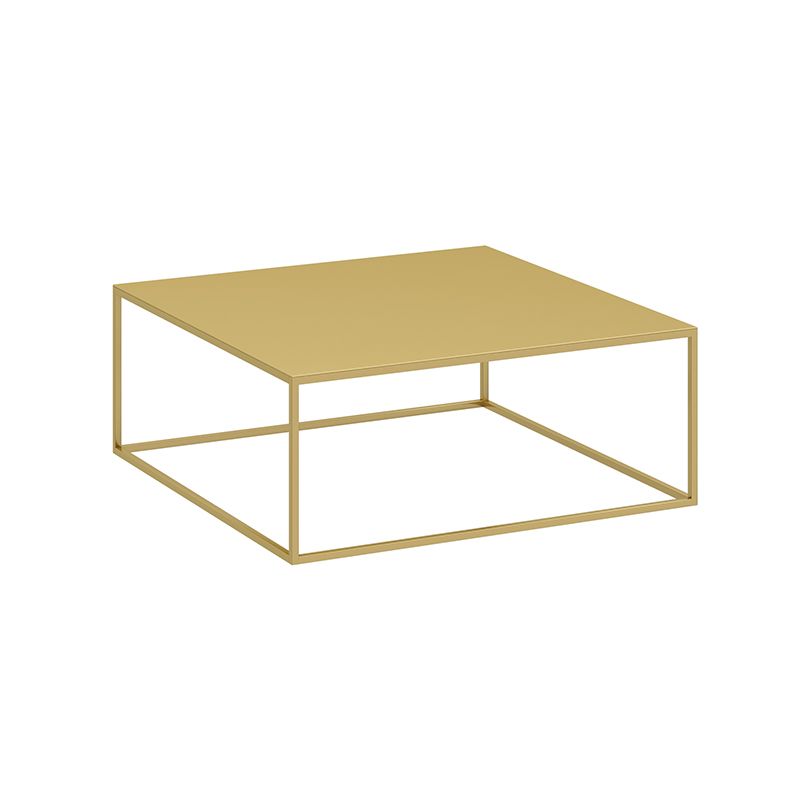 Mid-Century Modern Square Cocktail Table Iron Frame 1 Single Coffee Table - 15.75" H