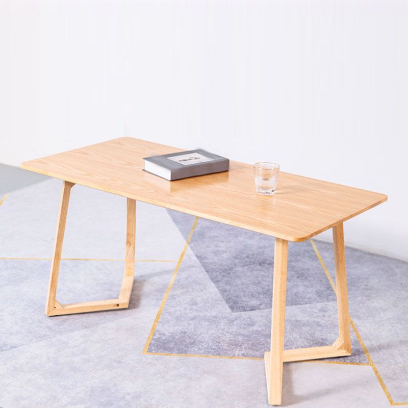 Solid Wood Sled Coffee Table in Oak/Brown, Modern Round/Rectangle Table Clearhalo 'Coffee & Accent Tables' 'Coffee Tables' 'coffee_tables' 'furn' 'furn_coffee_tables' 'Furniture' 'furniture_coffee_tables' 'Living Room Furniture' 1200x1200_50f5eb38-4216-4c4c-add4-27a600beca66