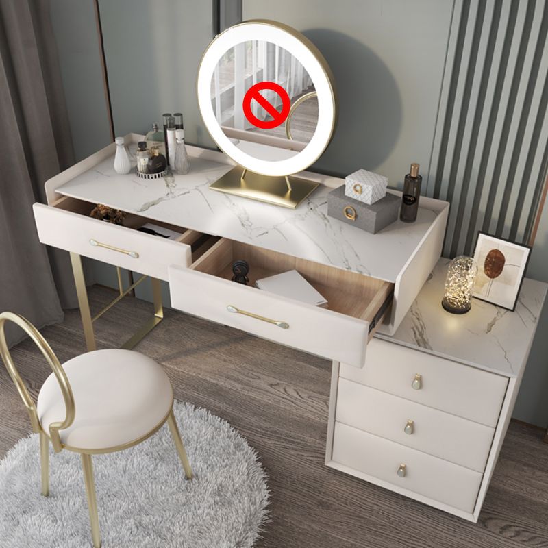 Hedendaagse dennenmake-up ijdelheid bureau 5-lades ijdelheid make-uptafel set