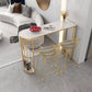 Glam Style 41.3"H Bar Table Marble White Top Specialty Bistro Table with Shelves Clearhalo 'Bar Furniture' 'Bar Tables' 'bar_tables' 'furn' 'furn_bar_tables' 'Furniture' 'furniture_bar_tables' 'Kitchen & Dining Furniture' 'kitchen&dining_furn' 'kitchen' 1200x1200_50f87393-70df-4589-bfa6-a288c68d9f11