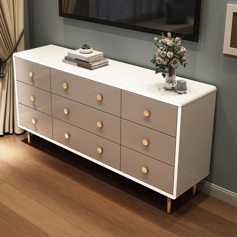 Casse di stoccaggio moderno a doppio cassettiere da 16 "W con cassetti per la camera da letto