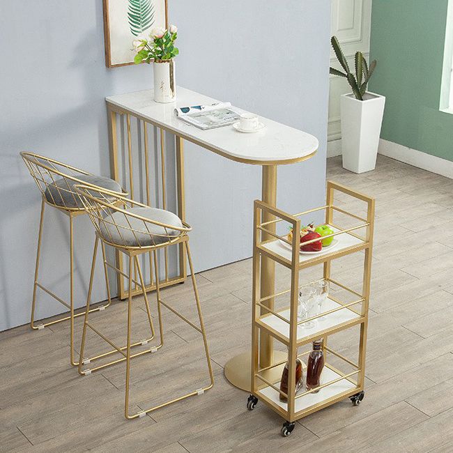 Glam White Faux Marble Pub Bar Table Indoor Iron Bar Dining Table with Double Pedestal Clearhalo 'Bar Furniture' 'Bar Tables' 'bar_tables' 'furn' 'furn_bar_tables' 'Furniture' 'furniture_bar_tables' 'Kitchen & Dining Furniture' 'kitchen&dining_furn' 'kitchen' 1200x1200_50f9d418-c6ef-4dd0-9427-787331ff414d