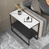 Mesa de basado de trineo de hierro de 21.6 "de altura de la mesa lateral rectangular de pizarra rectangular con estante