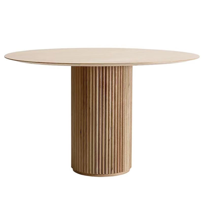 Table de salle à manger ronde en pin Table de salle à manger contemporaine avec socle