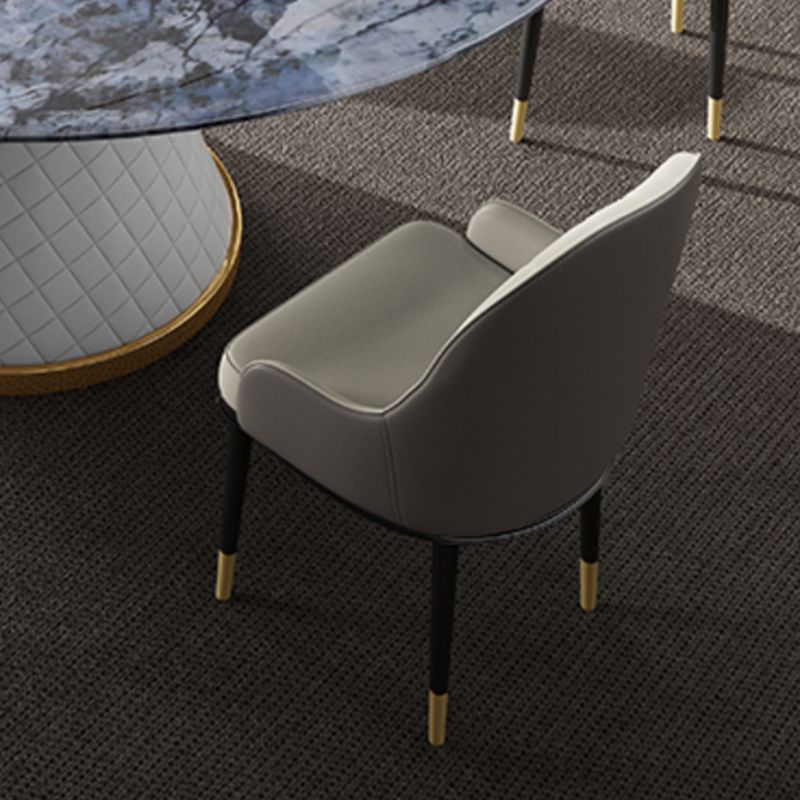 Moderne eetgelegenheid 1/7 pc's marmer eettafel en gestoffeerde stoelen