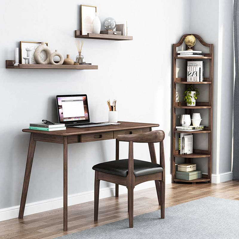 Modern Style Corner Bookshelf Solid Wood Vertical Bookcase for Home