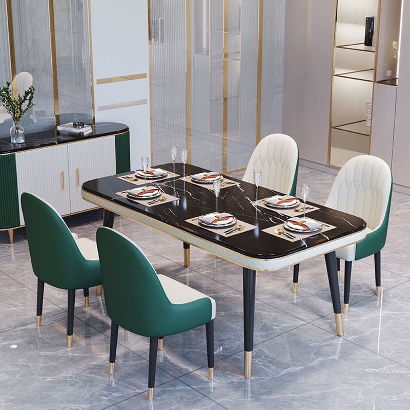 Rectangle Traditional Luxury Dining Table 4 Black Solid Wood Legs Table for Dining Room Clearhalo ' dining_table' 'Dining Tables & Seating' 'Dining Tables' 'furn' 'furn_dining_table' 'Furniture' 'furniture_dining_table' 'Kitchen & Dining Furniture' 'kitchen&dining_furn' 'kitchen' 'kitchen_dining_table' 1200x1200_5102ce31-cf14-47f9-8af1-13bc425b1b52