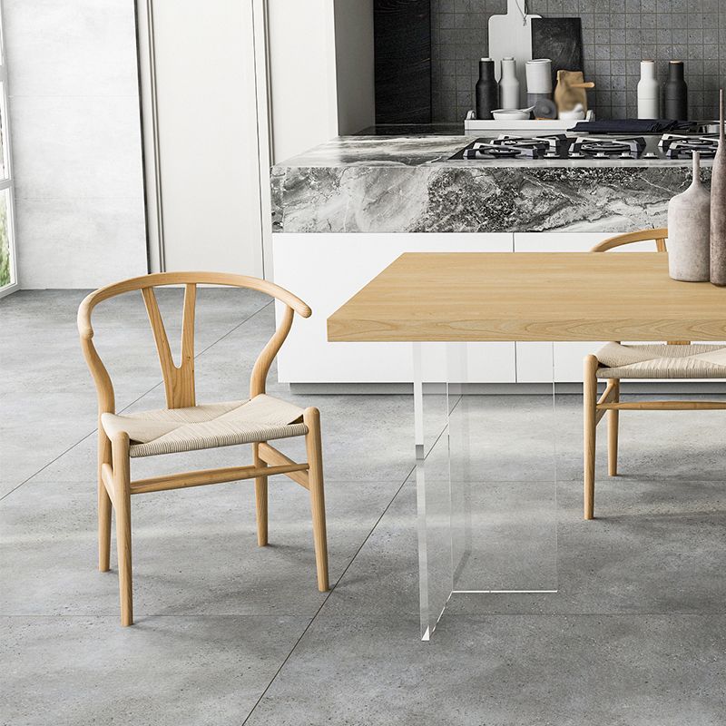 Solid Wood and Acrylic Dinner Table Modern Fixed Table Double Pedestal Dining Table Clearhalo 'Dining Tables & Seating' 'Dining Tables' 'dining_table' 'furn' 'furn_dining_table' 'Furniture' 'furniture_dining_table' 'Kitchen & Dining Furniture' 'kitchen' 'kitchen_dining_table' 1200x1200_510332cd-3270-4b7b-a29f-39b6af2c5eb4