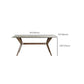Modern Dining Table Sintered Stone Dinner Table with Wooden Base