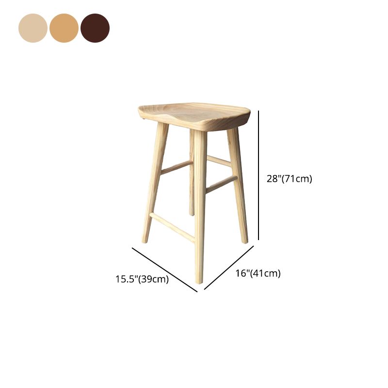 Modern Armless Backless Counter StoolWood Cafe Bar Stool with Wooden Seat and Pedal Clearhalo 'Bar Furniture' 'Bar Stools' 'bar_stools' 'furn' 'furn_bar_stools' 'Furniture' 'furniture_bar_stools' 'Kitchen & Dining Furniture' 1200x1200_51060e70-5b10-4206-9816-c1a738e7c345