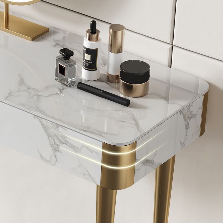 Tabouret de coiffeuse de maquillage de vanité luxueuse avec 2 tiroirs