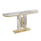 Mesa de consola de 31.5 pulgadas de altura Stone Half Moon Accent Table para Hall