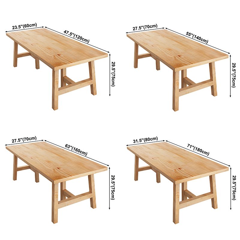 Rectangle Pine Solid Wood Table Modern Dining Table with Double Pedestal Clearhalo ' dining_table' 'Dining Tables & Seating' 'Dining Tables' 'furn' 'furn_dining_table' 'Furniture' 'furniture_dining_table' 'Kitchen & Dining Furniture' 'kitchen&dining_furn' 'kitchen' 'kitchen_dining_table' 1200x1200_510a30d9-6b95-4d23-a3ef-865ec49bbb30