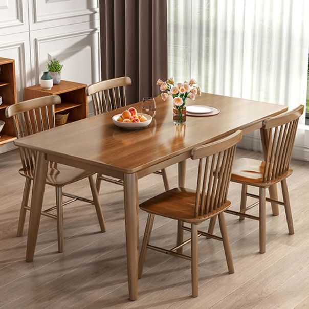 Modern Solid Wood Brown Dining Table Rectangle Shape Standard Dining Table for Kitchen Clearhalo ' dining_table' 'Dining Tables & Seating' 'Dining Tables' 'furn' 'furn_dining_table' 'Furniture' 'furniture_dining_table' 'Kitchen & Dining Furniture' 'kitchen&dining_furn' 'kitchen' 'kitchen_dining_table' 1200x1200_510b8832-66c0-4903-a508-484699e61bd0