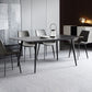 Juego de comedor interior moderno rectangular de piedra negra de 1/4/5/7 piezas