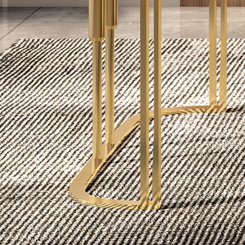 Scrivania di scrittura in pietra glam rettangolare in metallo con 3 cassetti