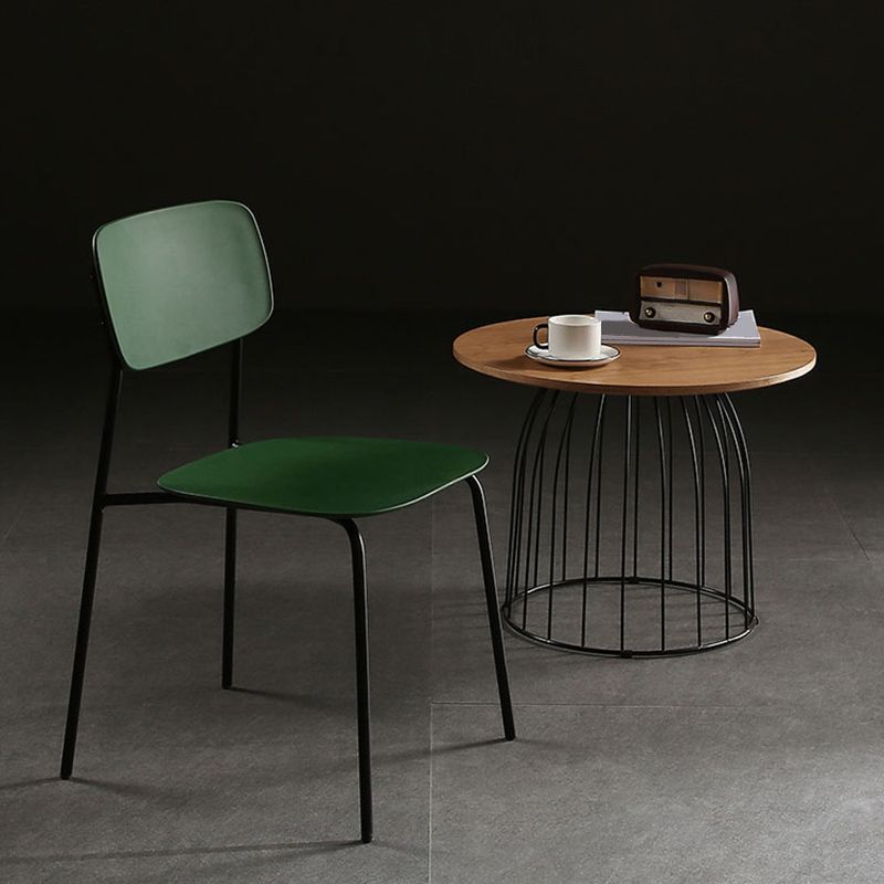 Industrial Armless Kitchen Chair Plastic Open Back Side Indoor Chair with Metal Base Clearhalo 'Dining Chairs' 'Dining Tables & Seating' 'dining_chair' 'furn' 'furn_dining_chair' 'Furniture' 'Kitchen & Dining Furniture' 1200x1200_510d32a0-ef76-4b2e-8291-ef0c4efa8c59