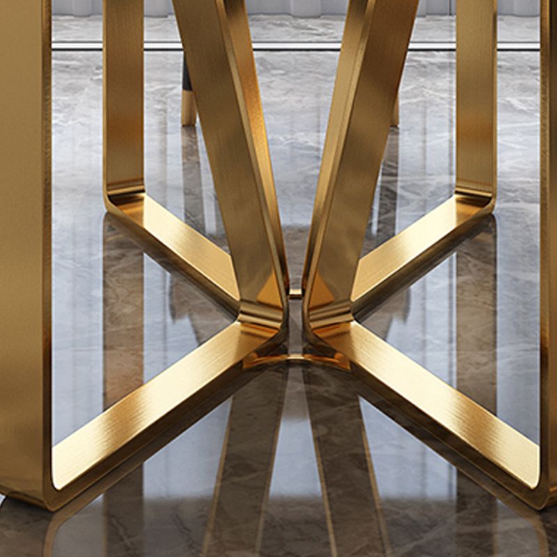 Traditional Luxury Metal Base Table Rectangle Dinner Table for Home Clearhalo 'Dining Tables & Seating' 'Dining Tables' 'dining_table' 'furn' 'furn_dining_table' 'Furniture' 'Kitchen & Dining Furniture' 1200x1200_510db279-b2d4-4d64-803e-7ce0bbea231c