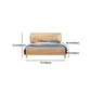 84,65 inch breed Scandinavisch bed Natuurlijk massief houten bed met hoofdeinde