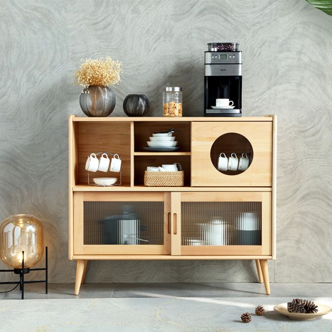 Sala da pranzo moderna server buffet da 45.5 "l porte scorrevoli in legno massiccio armadio