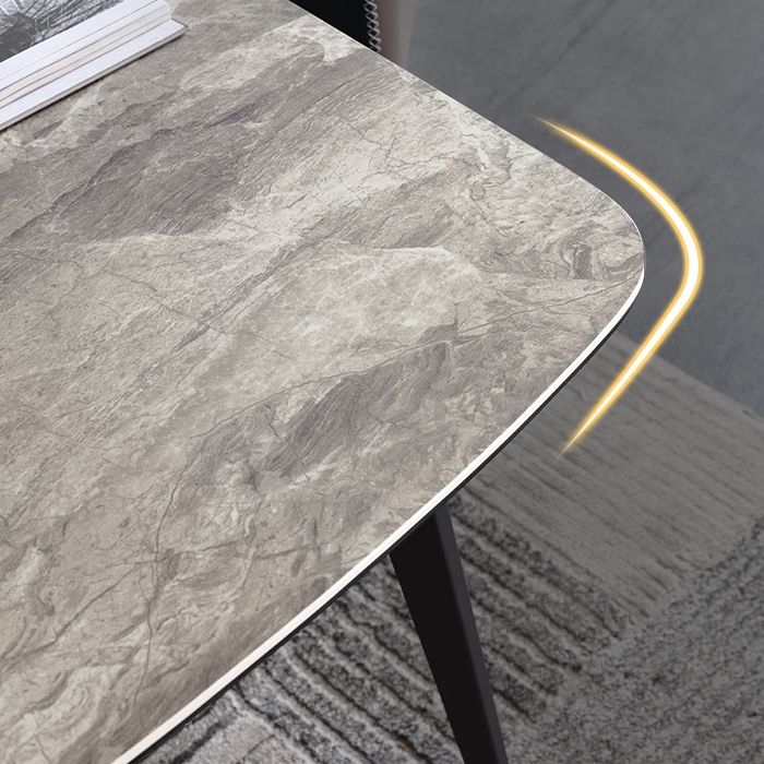 Contemporary Dining Table Sintered Stone Dining Table with 4 Black Legs for Dining Clearhalo ' dining_table' 'Dining Tables & Seating' 'Dining Tables' 'furn' 'furn_dining_table' 'Furniture' 'furniture_dining_table' 'Kitchen & Dining Furniture' 'kitchen&dining_furn' 'kitchen' 'kitchen_dining_table' 1200x1200_5114eca7-f8ea-42b5-a1e2-3f94b5ff42fd