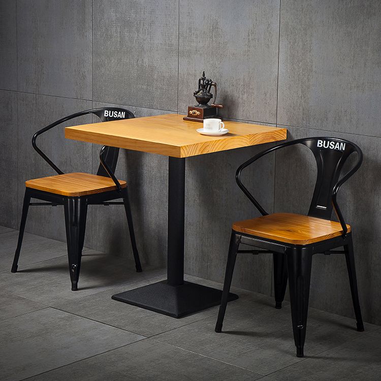 Industrial Solid Wood Dining Table Brown Square Table with Pedestal Base for Dinning Room Clearhalo ' dining_table' 'Dining Tables & Seating' 'Dining Tables' 'furn' 'furn_dining_table' 'Furniture' 'furniture_dining_table' 'Kitchen & Dining Furniture' 'kitchen&dining_furn' 'kitchen' 'kitchen_dining_table' 1200x1200_5114ef3d-d23b-4130-8212-7b0fa20fe3d0