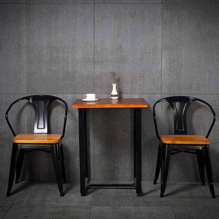 Set di dinette industriale fisso 1/3 pezzi mobili in legno massiccio marrone per casa