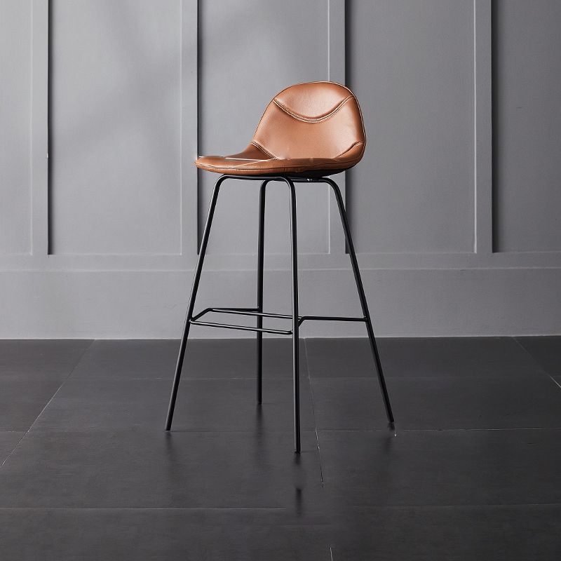 Living Room Matte Finish Leather Stool Scandinavian Footrest Barstool Clearhalo 'Bar Furniture' 'Bar Stools' 'bar_stools' 'furn' 'furn_bar_stools' 'Furniture' 'furniture_bar_stools' 'Kitchen & Dining Furniture' 1200x1200_51169639-c34b-4f09-b68a-c4401a715c01