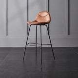 Living Room Matte Finish Leather Stool Scandinavian Footrest Barstool Clearhalo 'Bar Furniture' 'Bar Stools' 'bar_stools' 'furn' 'furn_bar_stools' 'Furniture' 'furniture_bar_stools' 'Kitchen & Dining Furniture' 1200x1200_51169639-c34b-4f09-b68a-c4401a715c01