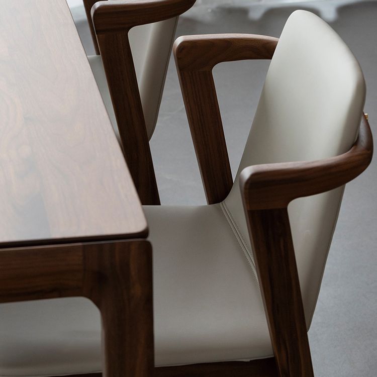 Home Walnut Wood Dining Chair Contemporary Upholstered Arm Chair Clearhalo 'Dining Chairs' 'Dining Tables & Seating' 'dining_chair' 'furn' 'furn_dining_chair' 'Furniture' 'Kitchen & Dining Furniture' 1200x1200_51175ca3-61c9-4990-a678-ef57515c426d