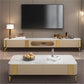 Glam – meuble TV en marbre blanc, Console de rangement fermée, support multimédia TV pour salon