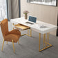 Glam Style Writing Desk Study Room and Office Desk with 1-drawer Clearhalo 'furn' 'furn_office_desk' 'Furniture' 'furniture_office_desk' 'Office Desks' 'Office Furniture' 'office_desk' 1200x1200_5117bcd2-4512-4cc5-8ed5-9b734af85575